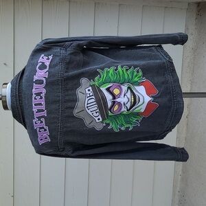 CAKEWORTHY‎ x Beetlejuice Embroidered Dark Grey Full Button M Jean Denim Jacket